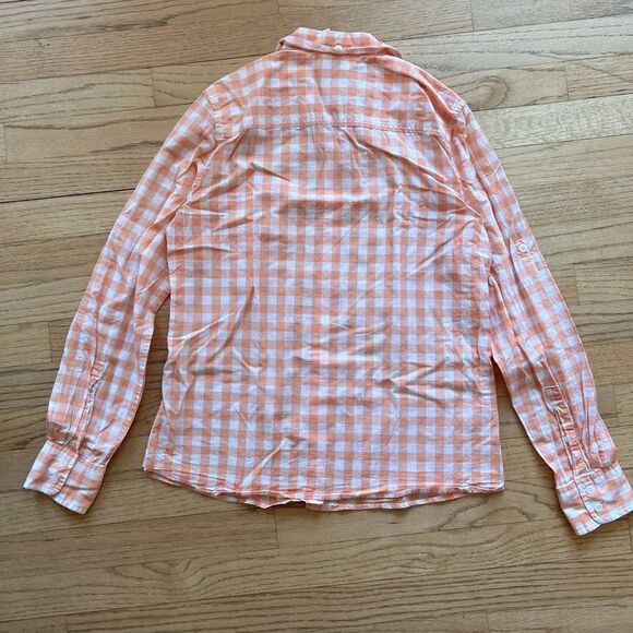 Patagonia Shirt Women's Orange‎ Gingham Long Sleeve Brookgreen Button Down XS - Picture 4 of 8